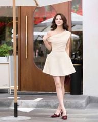 TB5833 ĐẦM KEM LỆCH VAI NGẮN