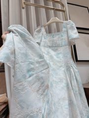 LH009 ĐẦM OMBRE XANH XẾP LI NGỰC