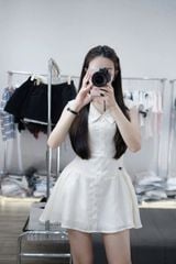 TB8943 ĐẦM NGẮN PHỐI NÚT TRẮNG