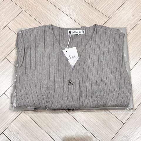 OAK0154 SET VEST +CV DÀI (XÁM)