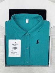 TQ4533 SET SƠMI XANH - CV DÀI ĐEN