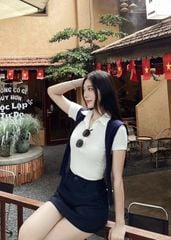VGU1307 SET ÁO POLO - CHÂN VÁY NGẮN KÈM CHOÀNG