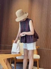 TQ4536 SET ÁO BABYDOLL CARO - QUẦN SHORT