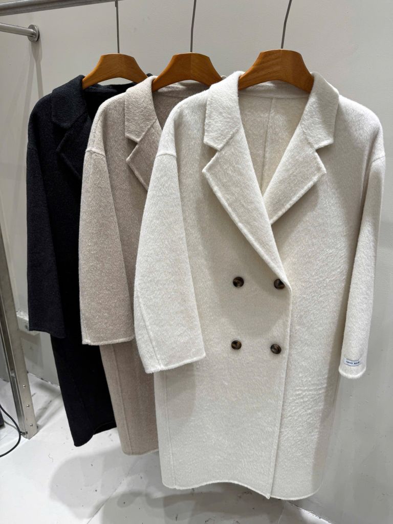 QCC3026 MĂNG-TÔ DẠ ÉP DÁNG DÀI CAO CẤP (XÁM ĐEN)