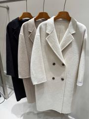 QCC3026 MĂNG-TÔ DẠ ÉP DÁNG DÀI CAO CẤP (XÁM ĐEN)