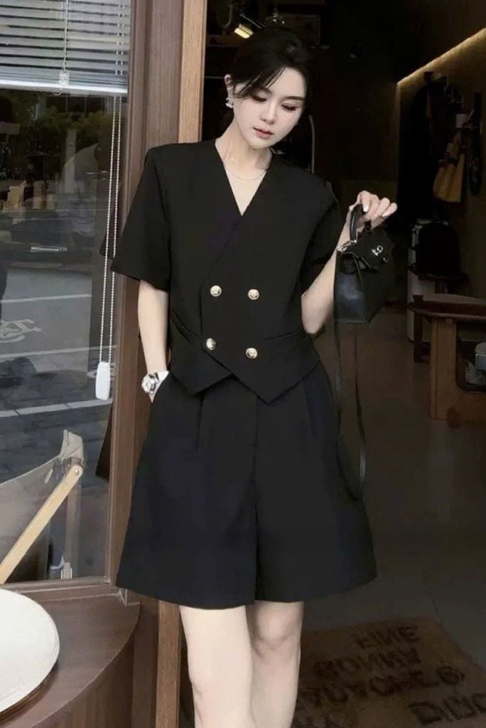 TB8890 SET VEST QUẦN NGỐ (ĐEN)