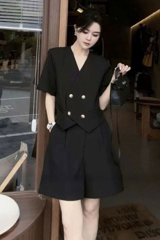 TB8890 SET VEST QUẦN NGỐ (ĐEN)