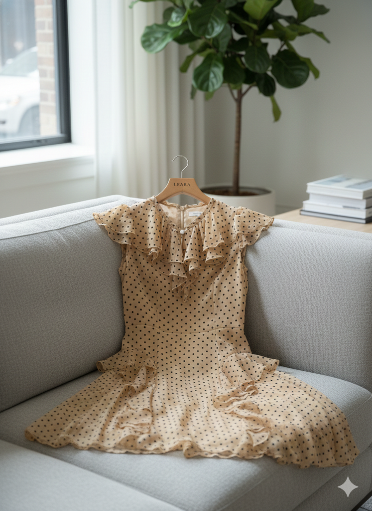 Đầm Daisy chấm bi bèo tầng