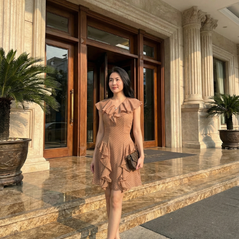 Đầm Daisy chấm bi bèo tầng