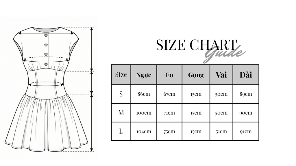 AHA025T ĐẦM NGẮN NÚT TIM (TRẮNG)