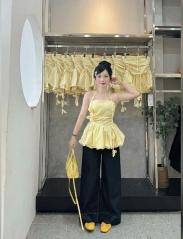VGU0538 - SET ÁO ỐNG VÀNG - QUẦN DÀI ( KÈM DÂY)