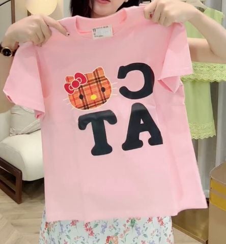 TUN0388  ÁO THUN HELLO KITTY ( HỒNG )
