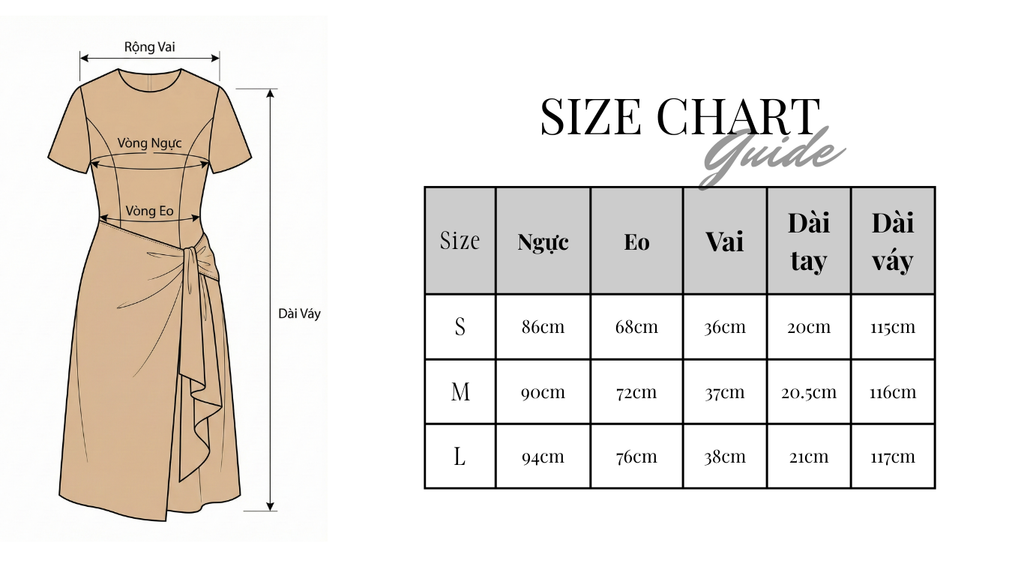 Đầm midi Serena thắt eo