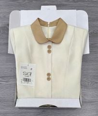 SKY9006 ĐẦM CỔ SƠ MI ĐÍNH NÚT (KEM)