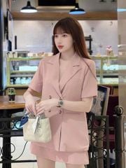 TB8894 SET ÁO VEST - CHÂN VÁY NGẮN (DA)