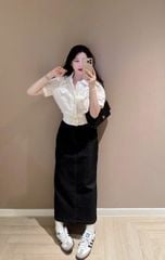 TB9004 SET SƠMI BO EO - CHÂN VÁY JEAN