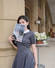 TB5837 ĐẦM TIM SỌC CỔ SEN