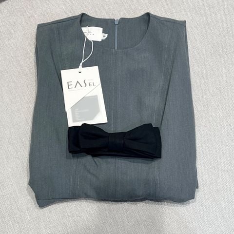 OAK0115 ĐẦM XÁM PHỐI NƠ EO