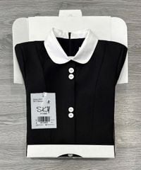 SKY9005 ĐẦM CỔ SƠ MI ĐÍNH NÚT ( ĐEN)