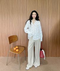 VGU0539 - SET ÁO THÊU HOA TAY DÀI - QUẦN DÀI