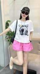 VGU0552 - SET ÁO THUN IN HÌNH - QUẦN SHORT HỒNG