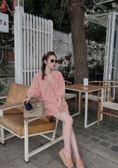 TB5758 - SET ÁO KIỂU TAY DÀI + QUẦN SHORT HỒNG