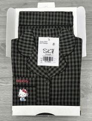 SKY8568 - SET BỘ IN HÌNH KITTY SỌC CARO XÁM ĐEN