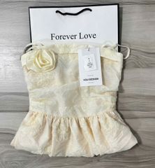VGU0599 - ÁO 2 DÂY BABY DOLL KEM VÀNG ( ÁO LẺ)