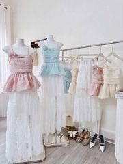 VGU0600 - ÁO 2 DÂY BABY DOLL HỒNG ( ÁO LẺ)