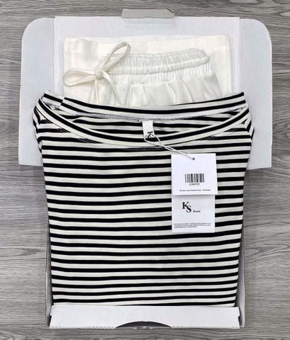 KS0952 - SET ÁO SỌC TRỄ VAI - QUẦN DÀI