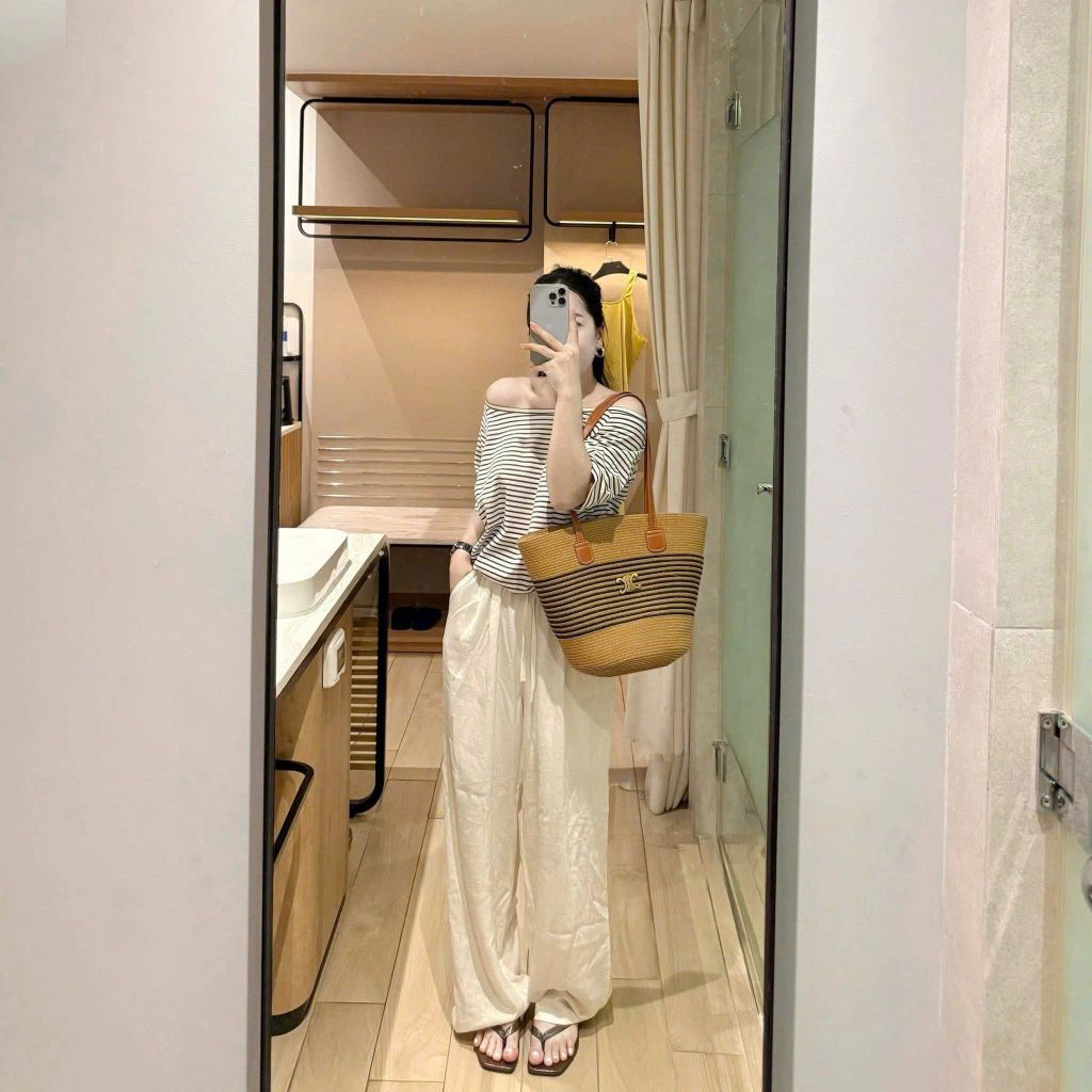 KS0952 - SET ÁO SỌC TRỄ VAI - QUẦN DÀI