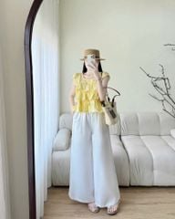 KS0949 - SET ÁO 3 TẦNG MÀU VÀNG - QUẦN DÀI TRẮNG