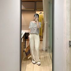 KS0952 - SET ÁO SỌC TRỄ VAI - QUẦN DÀI