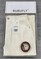 TB8580 - QUẦN JEAN NGỐ ỐNG RỘNG MÀU KEM ( KÈM NỊT)