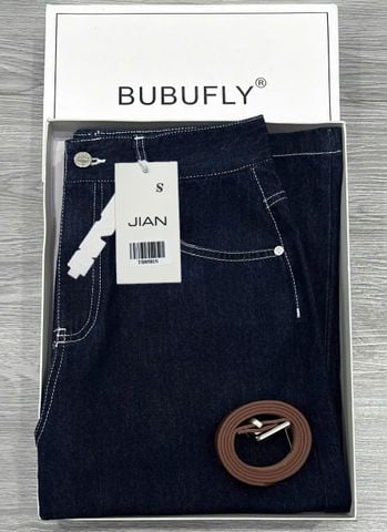 TB8581 - QUẦN JEAN NGỐ ỐNG RỘNG XANH ĐẬM ( KÈM NỊT)
