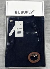 TB8581 - QUẦN JEAN NGỐ ỐNG RỘNG XANH ĐẬM ( KÈM NỊT)