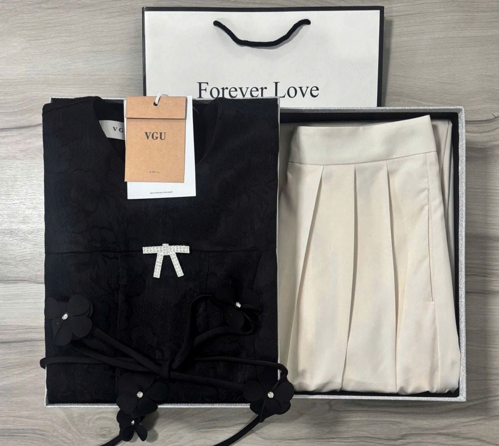 VGU0620 - SET ÁO PEPLUM TAG NƠ CC - QUẦN DÀI ( KEM DÂY CỘT EO)