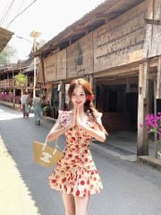 VGU0622 - ĐẦM NGẮN HỌA TIẾT HOA