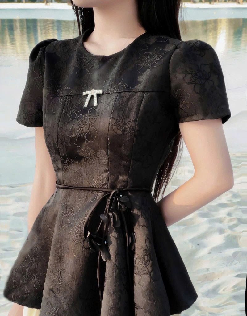 VGU0620 - SET ÁO PEPLUM TAG NƠ CC - QUẦN DÀI ( KEM DÂY CỘT EO)