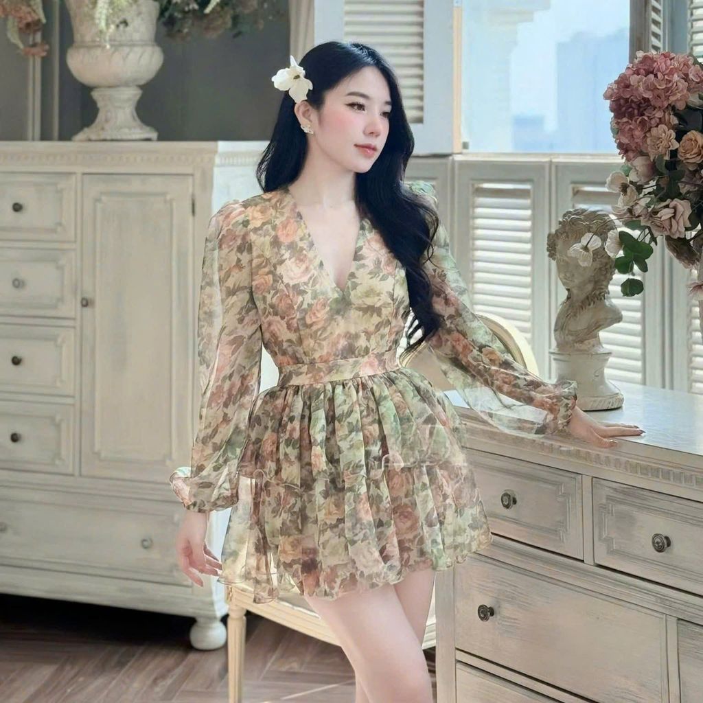 VGU0616 - ĐẦM TƠ HOA NGẮN