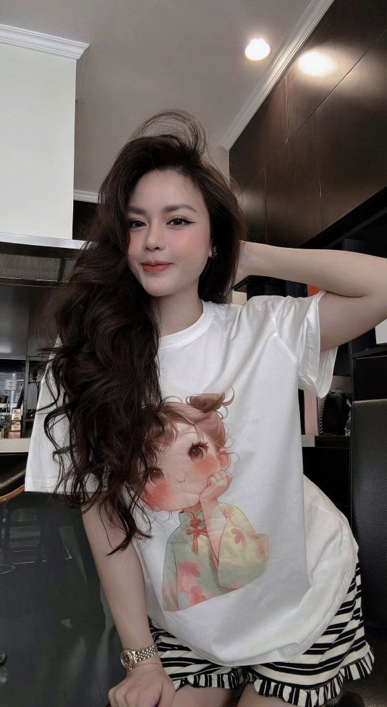 KS0968 - SET BỘ MÀU TRẮNG IN BÉ GÁI - QUẦN SỌC VIỀN BÈO