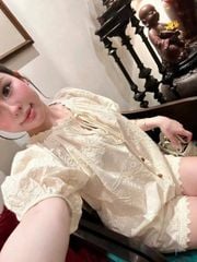 TB5765 -  SET KEM HOA THÊU, QUẦN SHORT CHÂN REN
