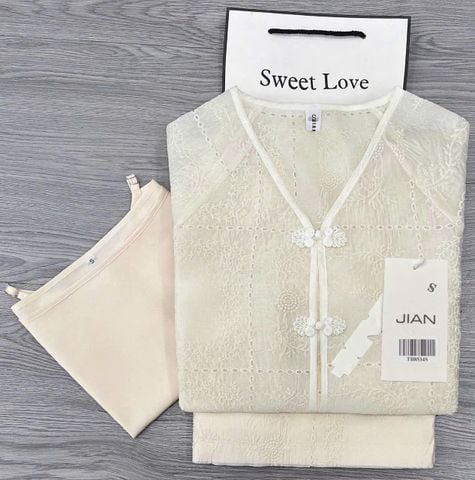 TB8534 - SET ÁO TAY DÀI REN - QUẦN SHORT ( KÈM ÁO TRONG)