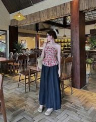 TB8593 - SET ÁO ỐNG HOA CC - CHÂN VÁY DÀI