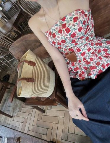 TB8593 - SET ÁO ỐNG HOA CC - CHÂN VÁY DÀI