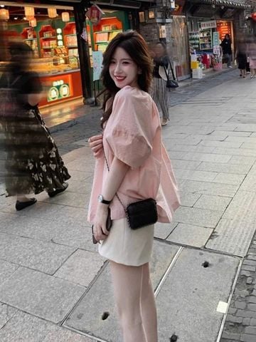 KS0951 - SET ÁO LINEN HỒNG - QUẦN KAKI MỀM