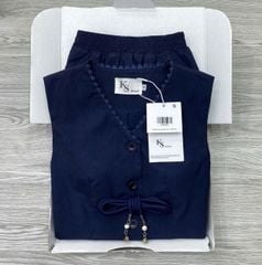 KS0956 - SET ÁO SÁT NÁCH - CHÂN VÁY DÀI XANH ĐEN ( KÈM DÂY CỘT EO)