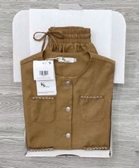 KS0966 - SET LINEN PHỐI TÚI NÂU
