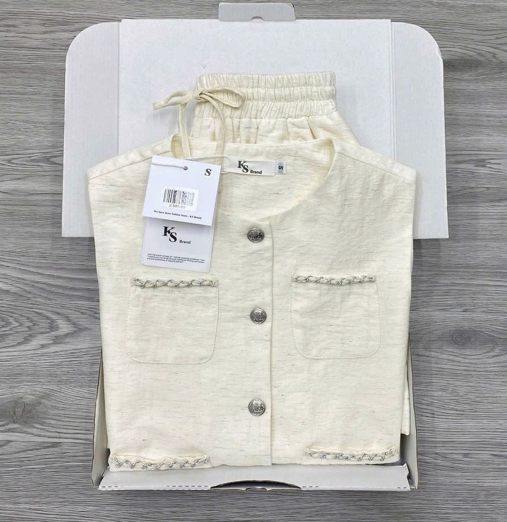 KS0965 - SET LINEN PHỐI TÚI KEM
