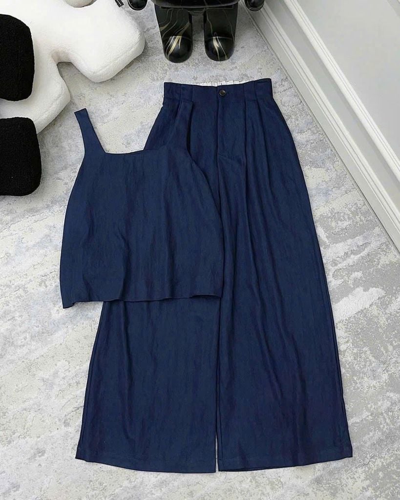 TB8660 SET ÁO DÂY QUẦN DÀI (X.ĐEN)